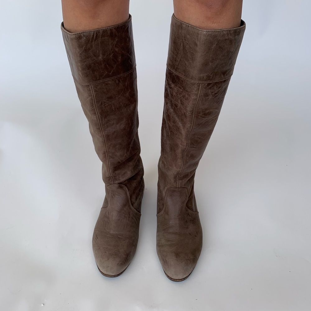 Steven for Steve Madden crackled leather boots